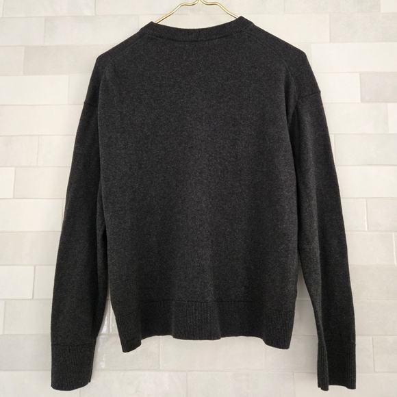 Lululemon Cotton-Cashmere Blend Crewneck Sweater Heathered Black Gray Size 4 - Picture 3 of 8